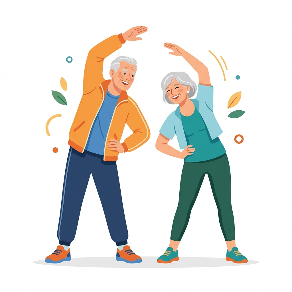 Personas mayores activas haciendo ejercicio - Sin Dolor a los 60+